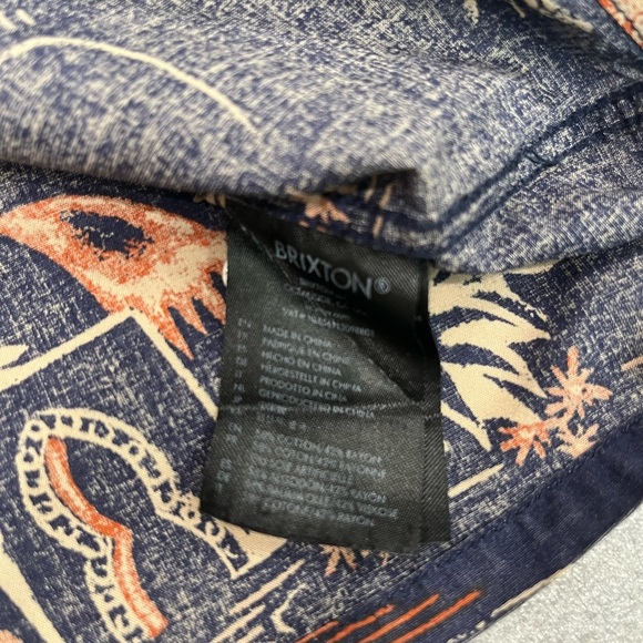 [S] Brixton Cruze S/S Woven Shirt Washed Navy/Ginger Relaxed Fit - Picture 6 of 8